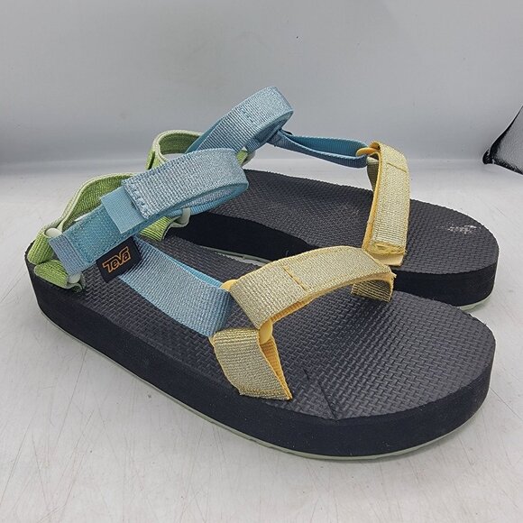 Teva Midform Universal Kids 5 Metallic Blue Sandals Beach Summer Casual 1131610C - Picture 1 of 13